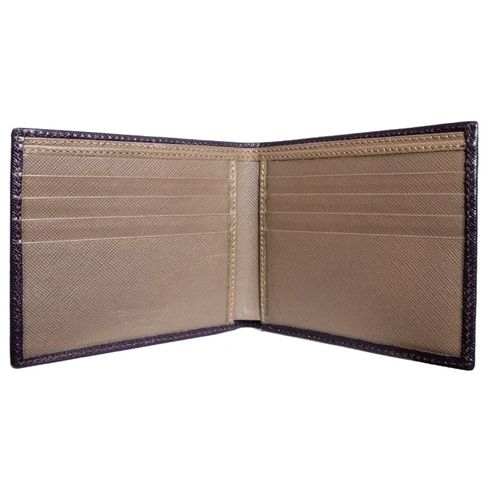 8 CC Saffiano Bi-Color Billfold Amethyst-Taupe