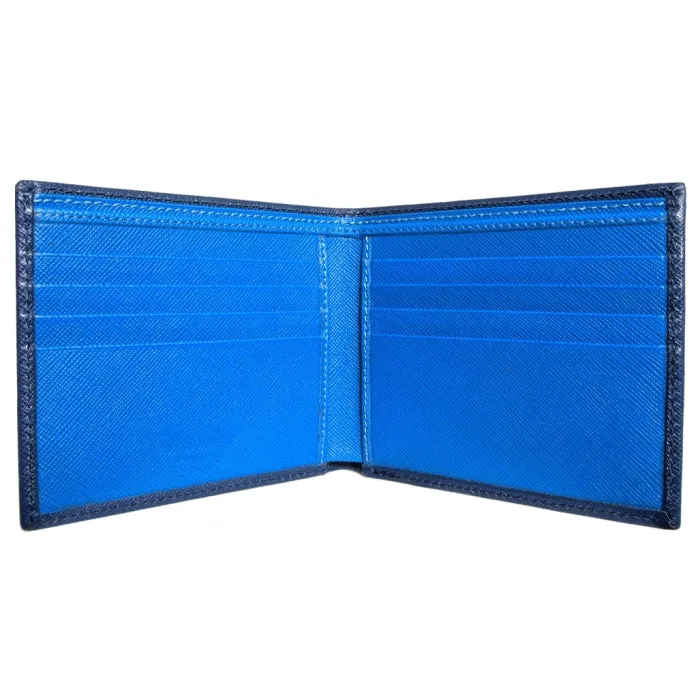 8 CC Saffiano Bi-Color Billfold Blue-Sky