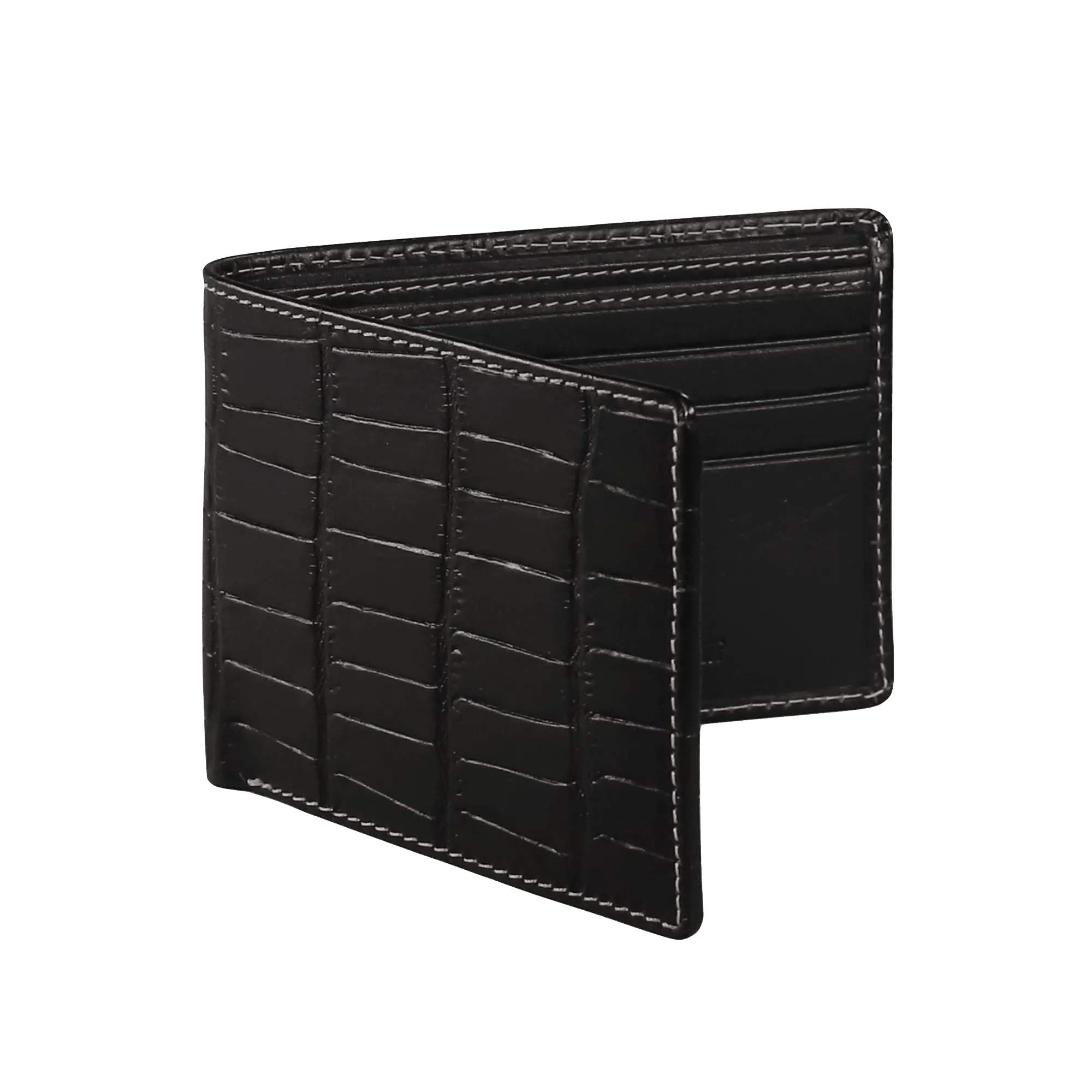 Black Mock Gator Leather Wallet