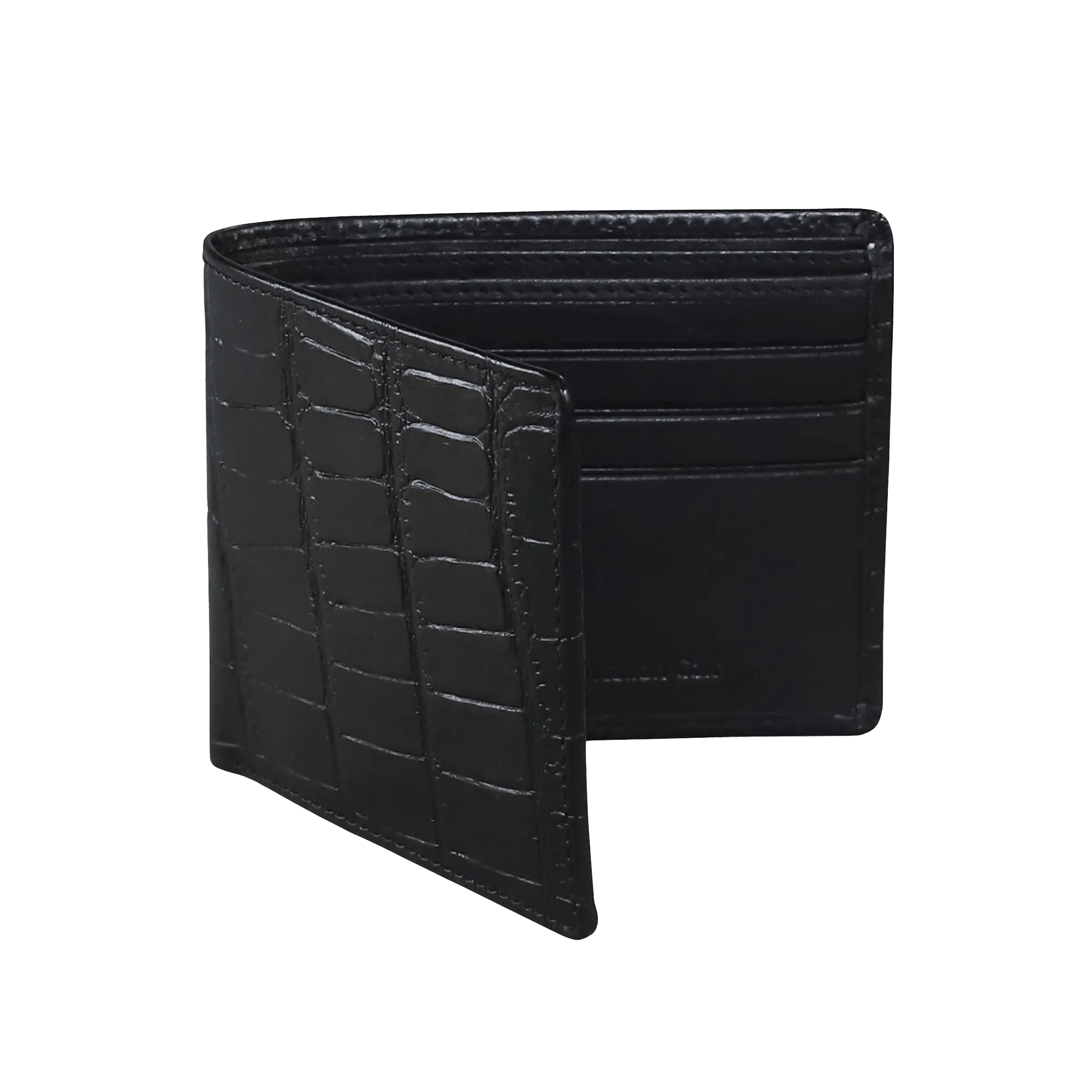 Black Mock Gator Leather Wallet