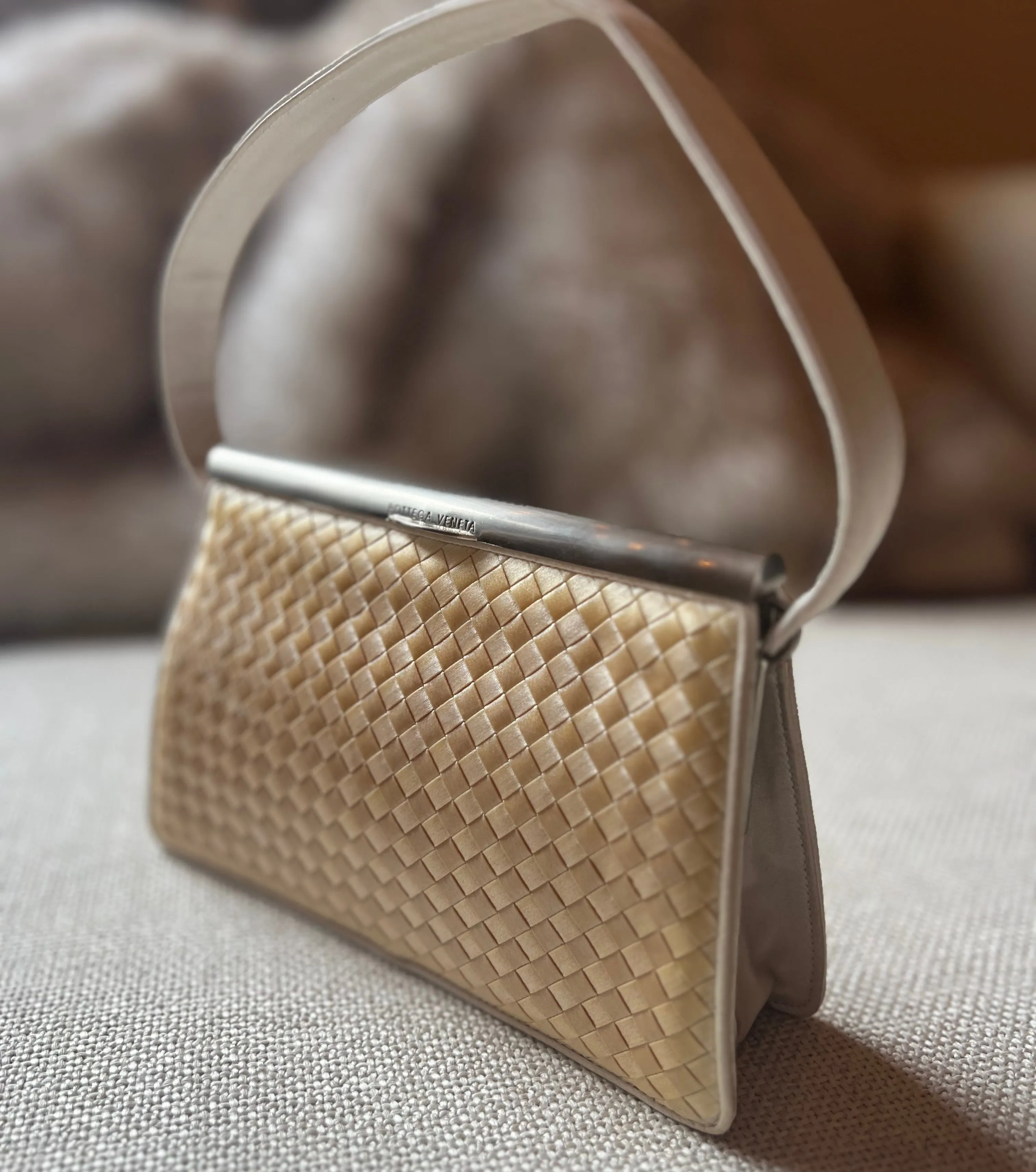 Bottega Veneta Vintage Satin Intrecciato Purse