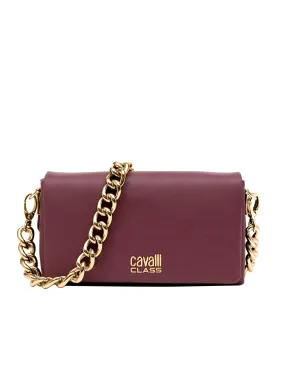 Cavalli Class ROMA Burgundy Envelope Small Clutch Shoulder Bag