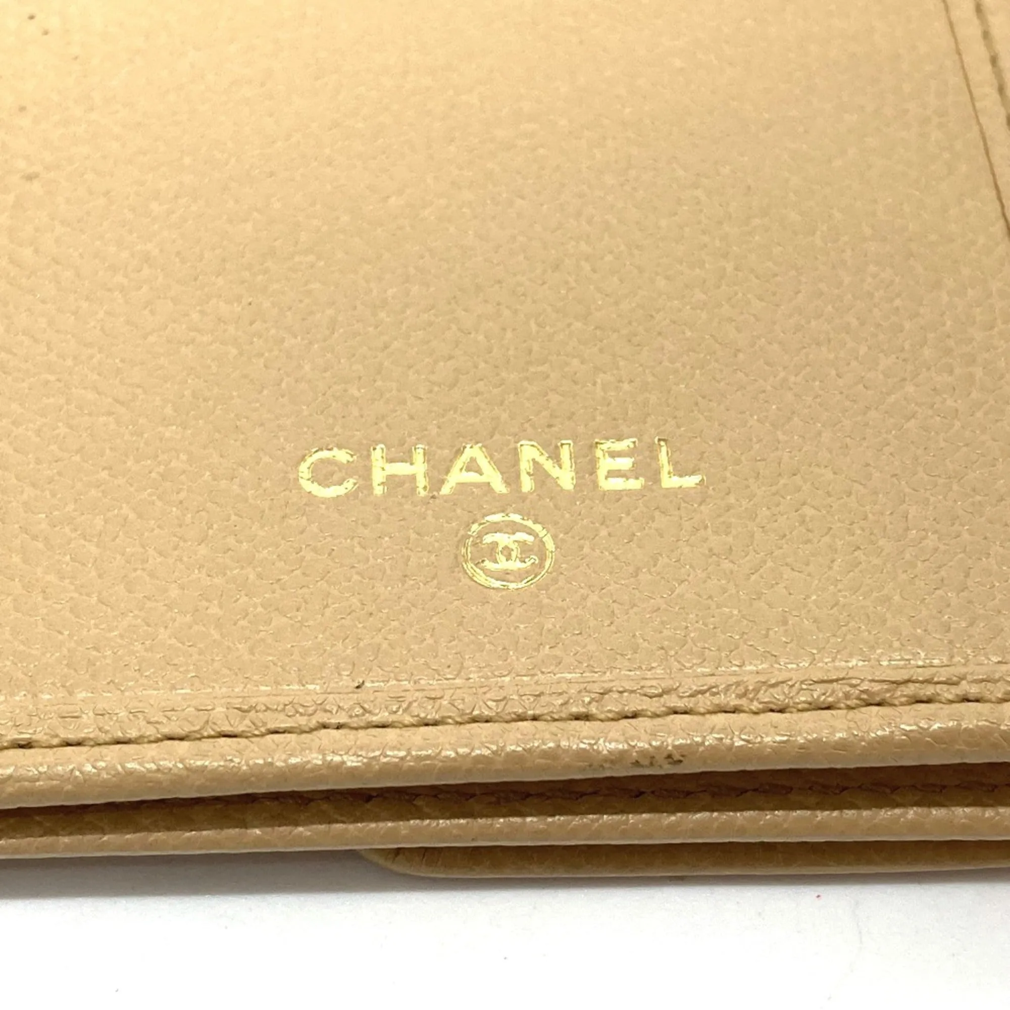 Chanel A20905 CC Mark Bifold Long Wallet Beige