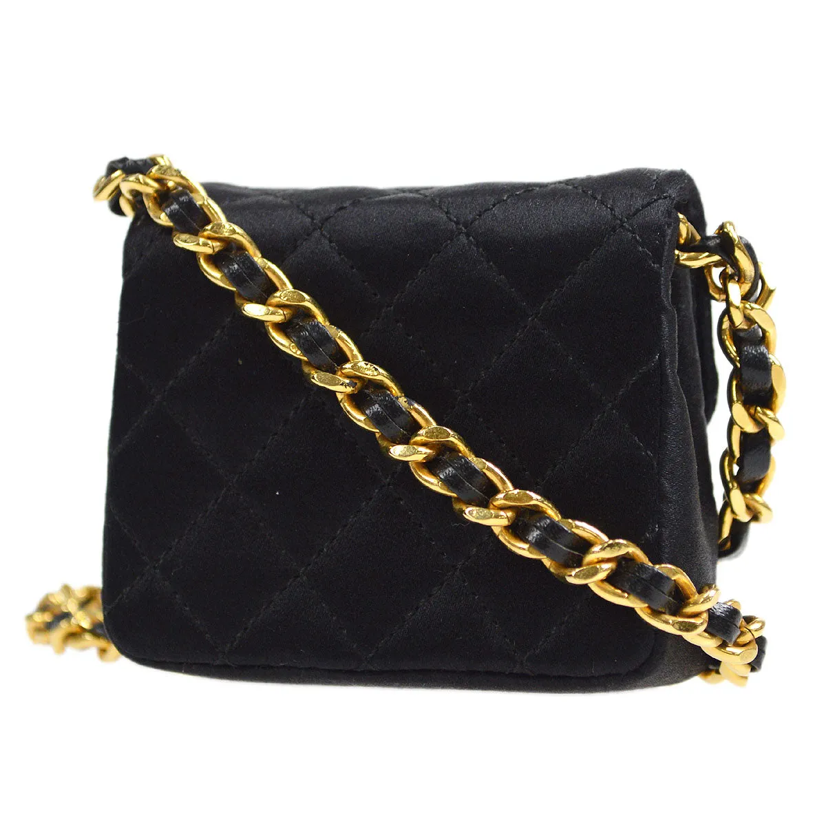 Chanel Classic Flap Micro Black Satin