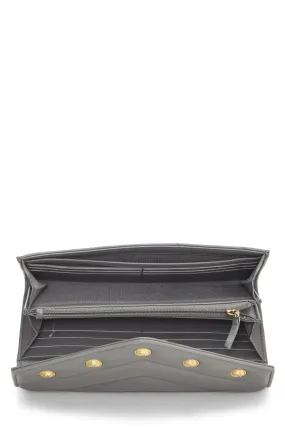 Chanel,  Grey Lambskin Chevron Stud Wallet, Grey