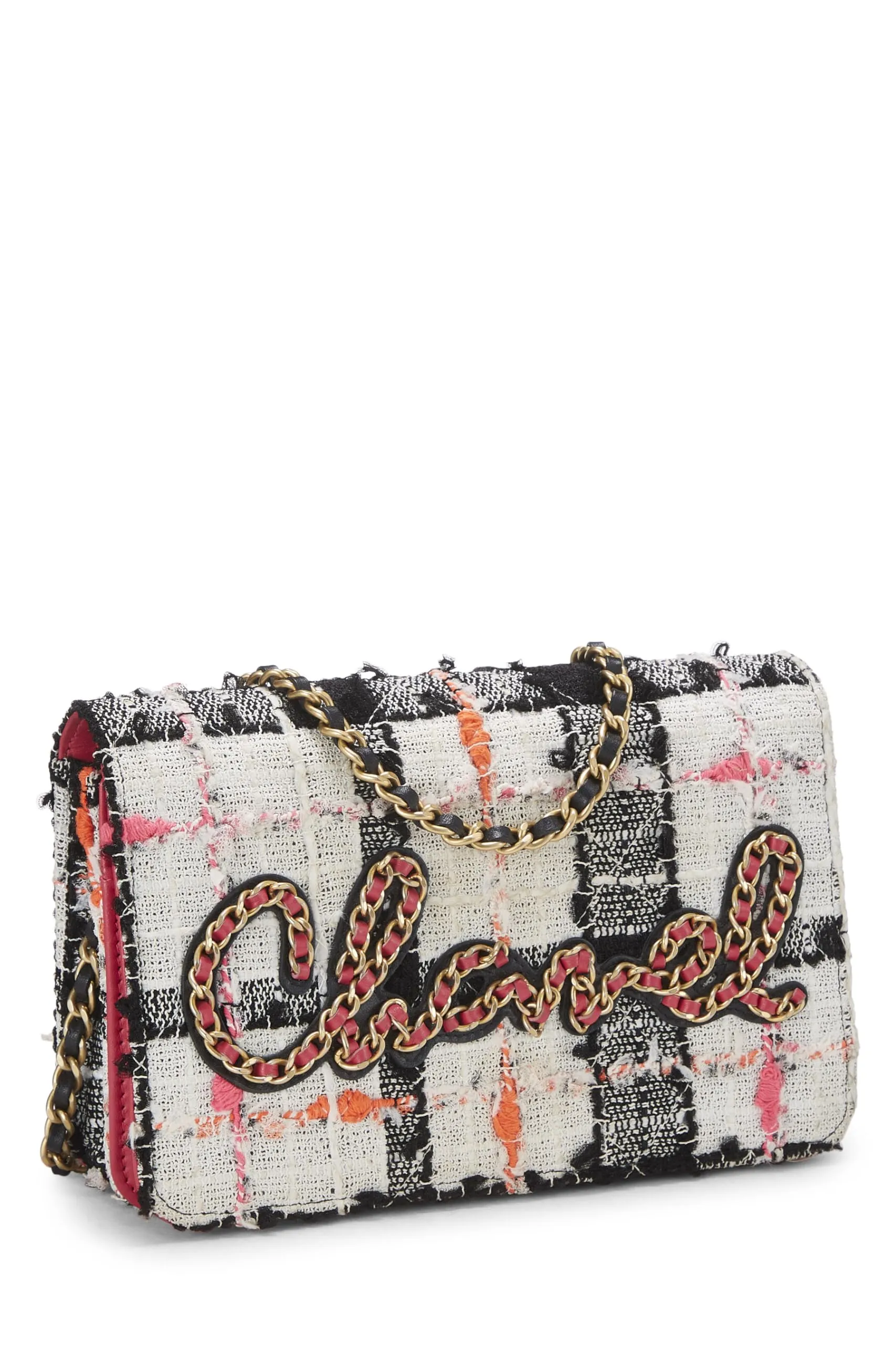 Chanel,  Multicolor Plaid Tweed Wallet on Chain (WOC), Multi