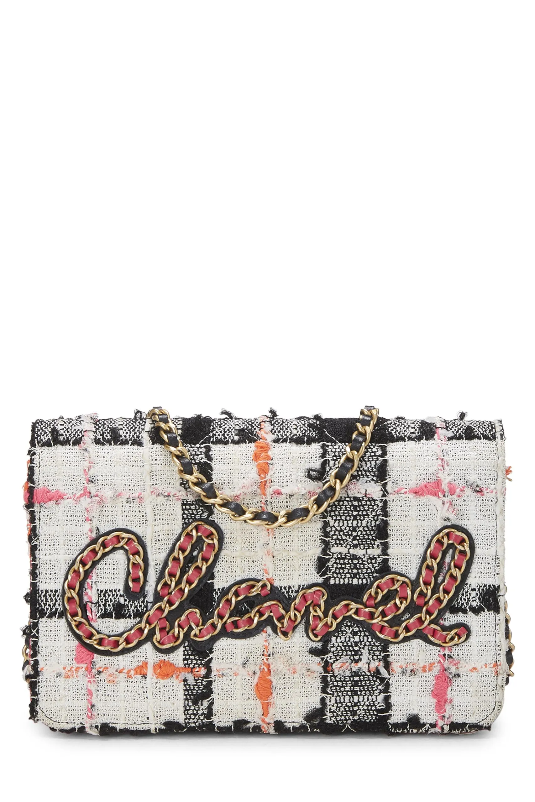 Chanel,  Multicolor Plaid Tweed Wallet on Chain (WOC), Multi