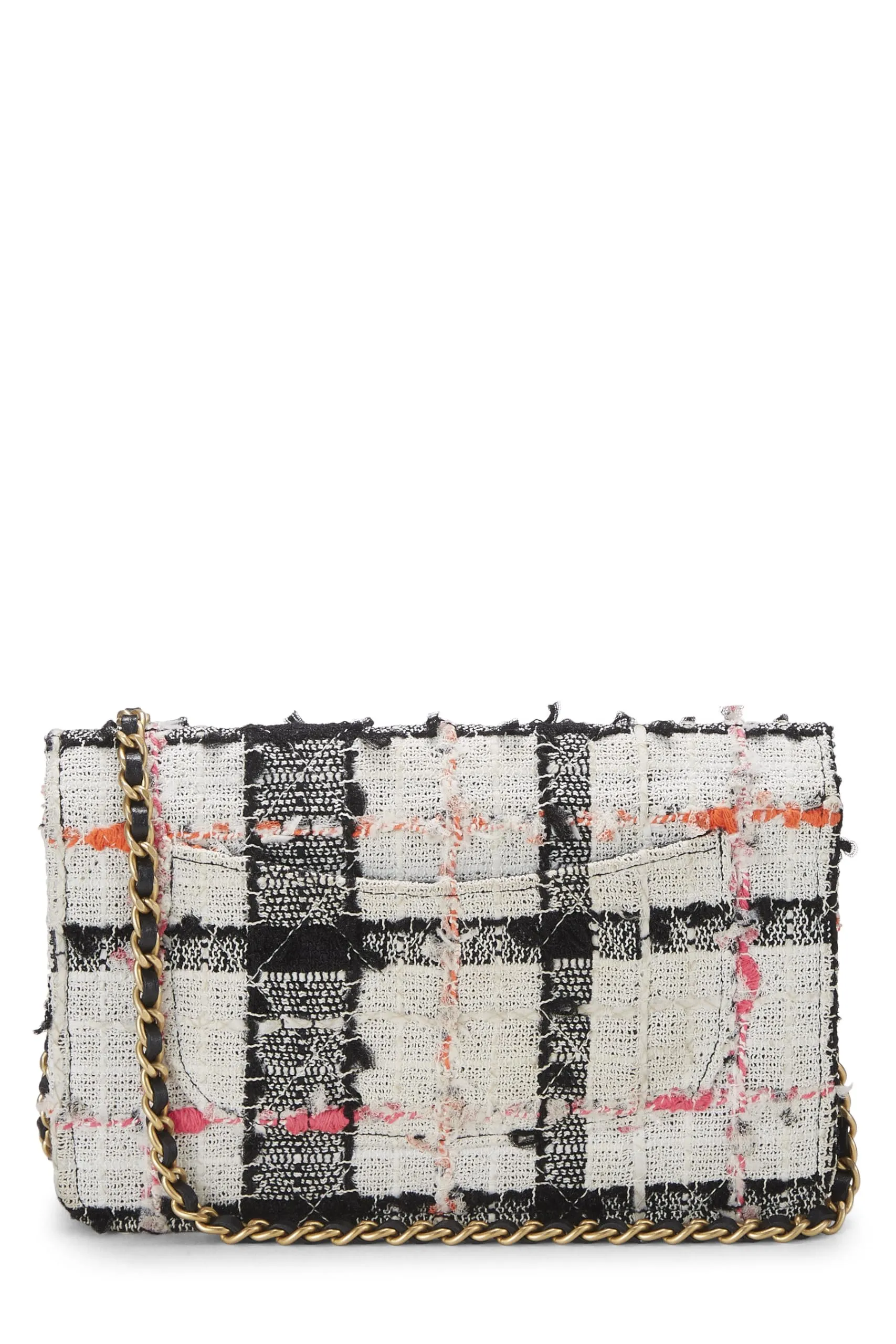 Chanel,  Multicolor Plaid Tweed Wallet on Chain (WOC), Multi