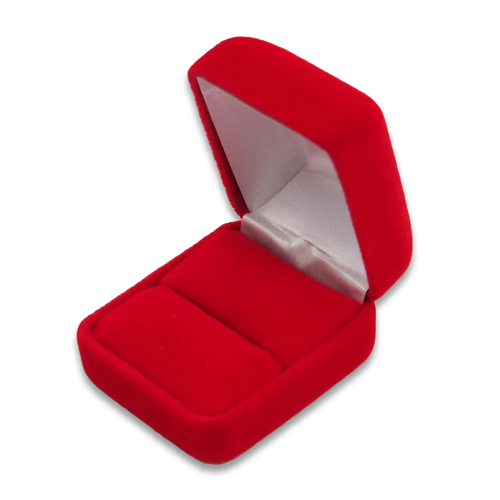 Classic Red Velvet Ring Jewelry Gift Box