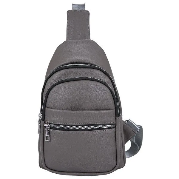 Classic Stylish Fashion Vegan Leather Nylon Sling Bag