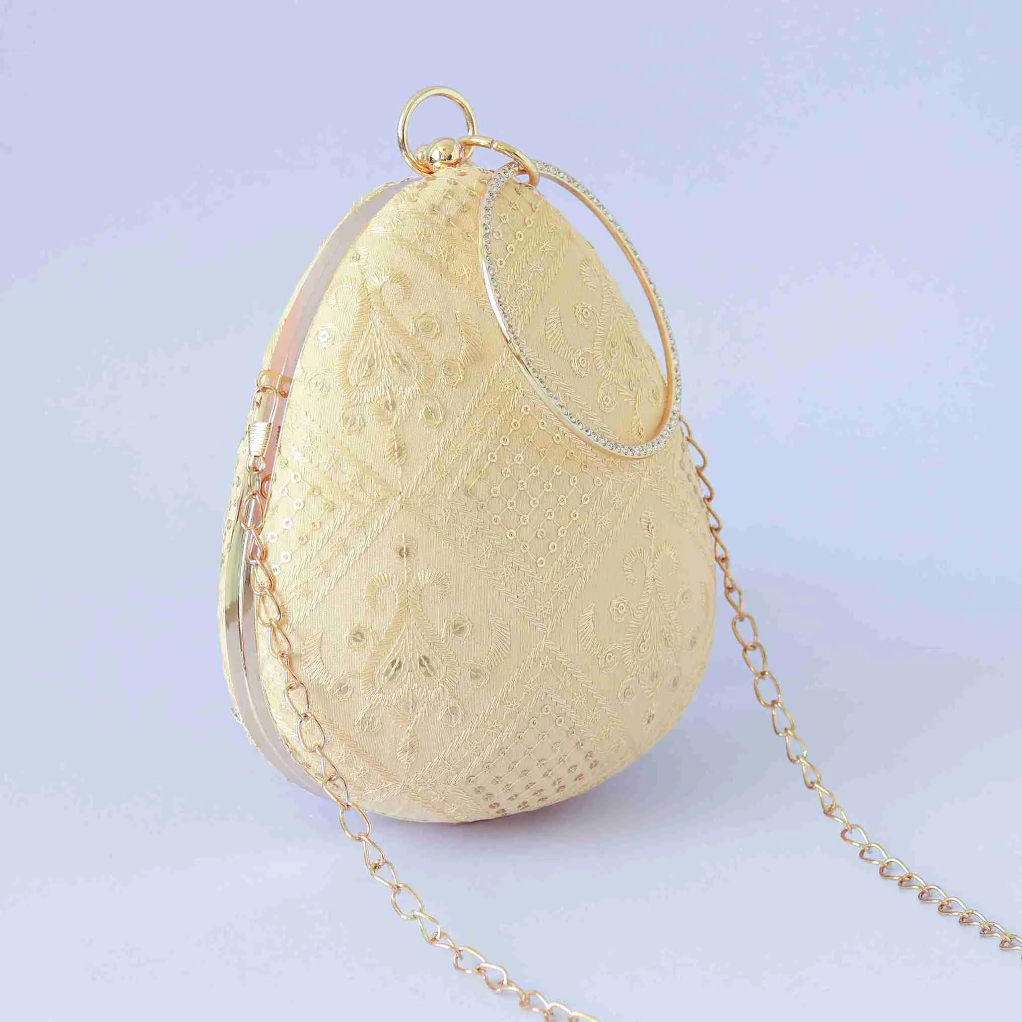 Delight Almond Shape Embroidered Clutch