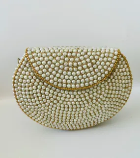 Handcrafted White Pearl Purse