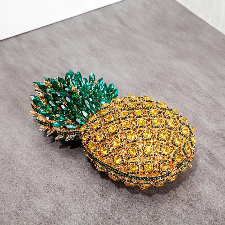 LuxXe Diamond Pineapple Clutch Bag
