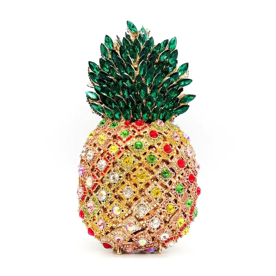 LuxXe Diamond Pineapple Clutch Bag