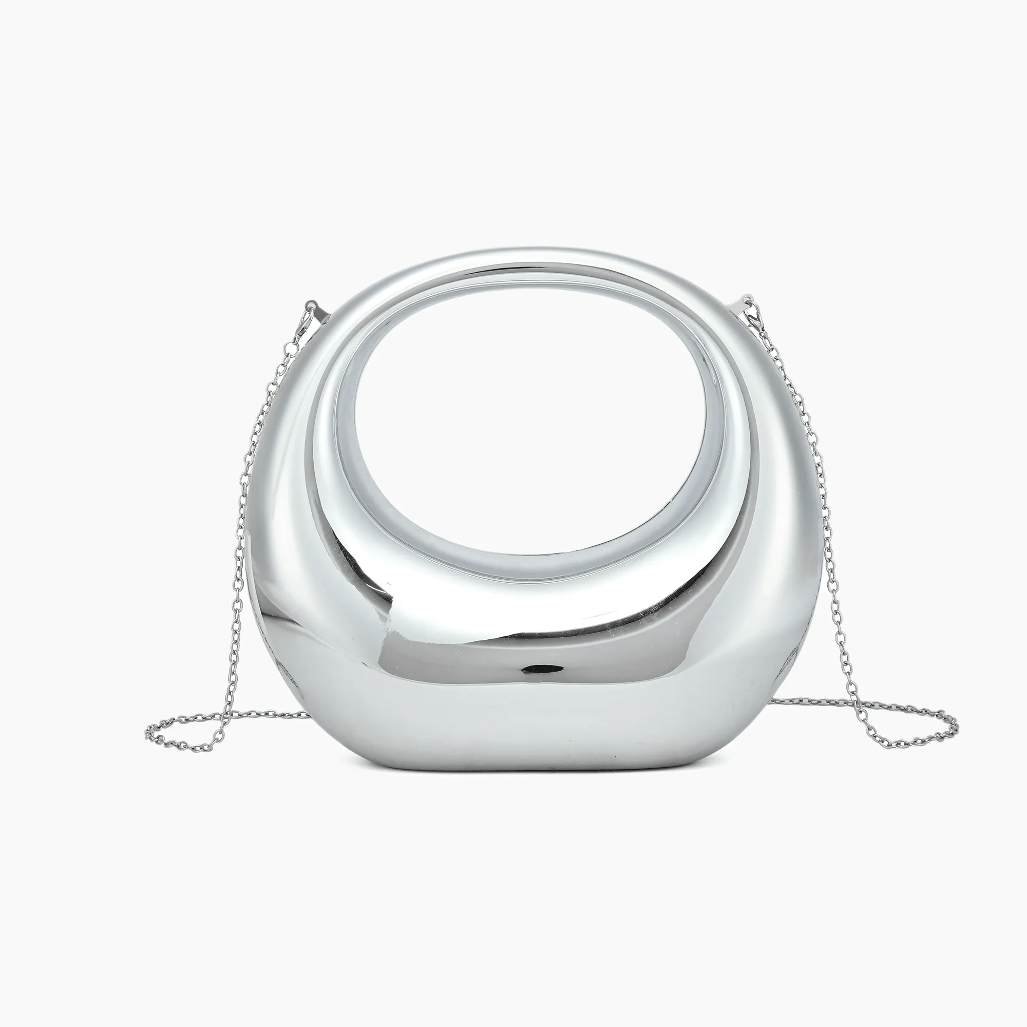 Moonlit Love Metallic Clear Clutch Bag