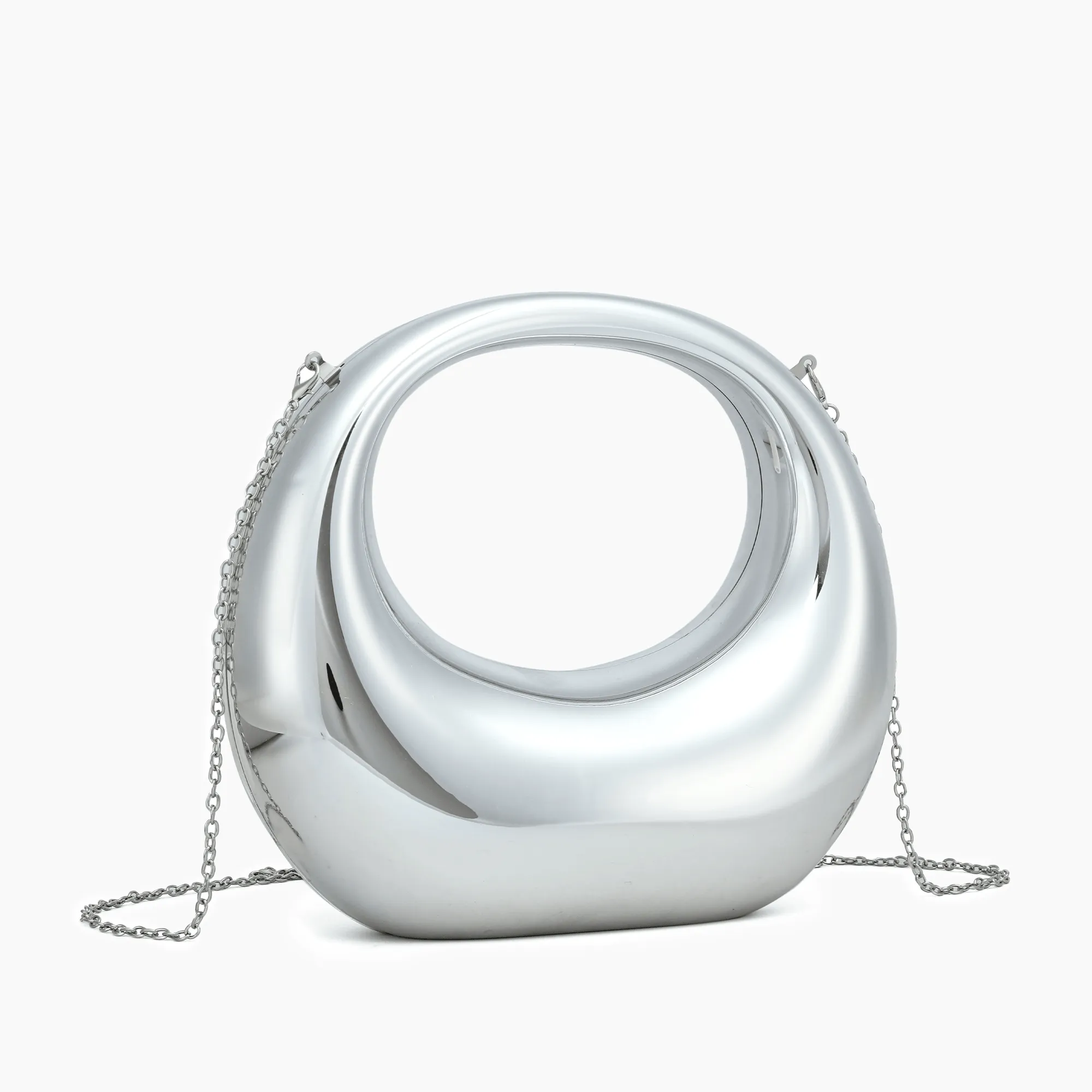 Moonlit Love Metallic Clear Clutch Bag