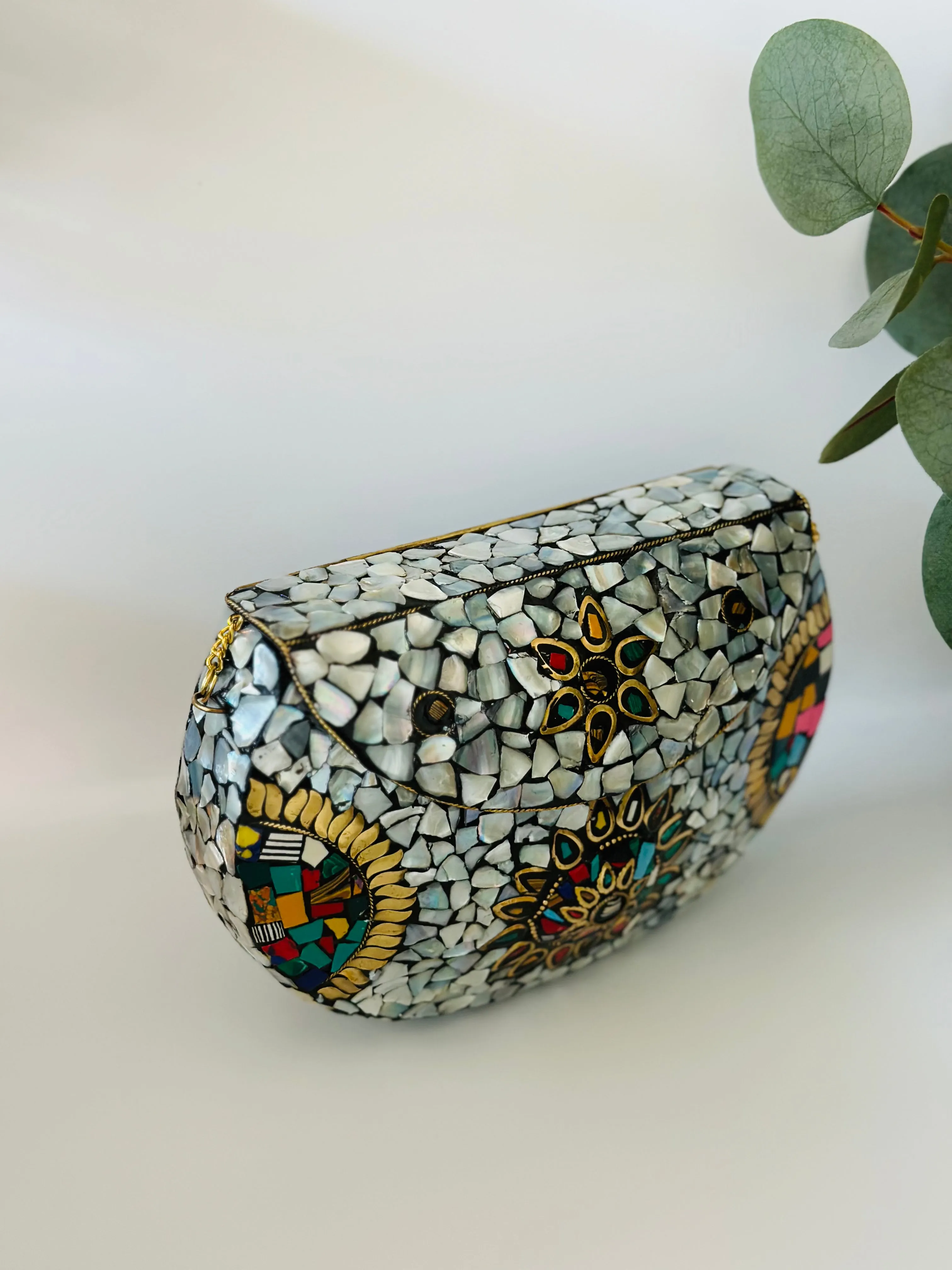 Mosaic White Clutch