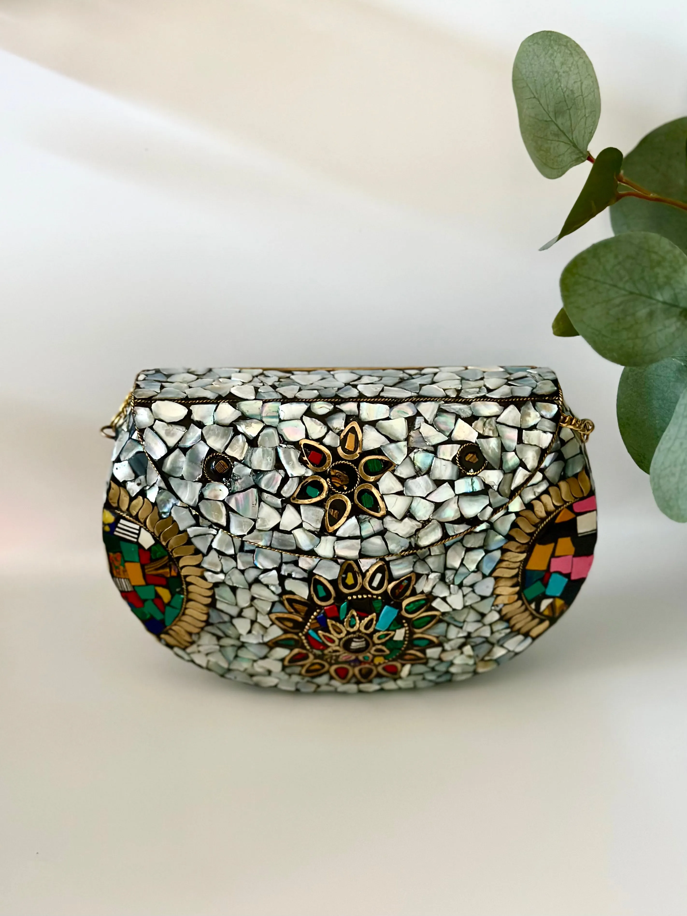 Mosaic White Clutch