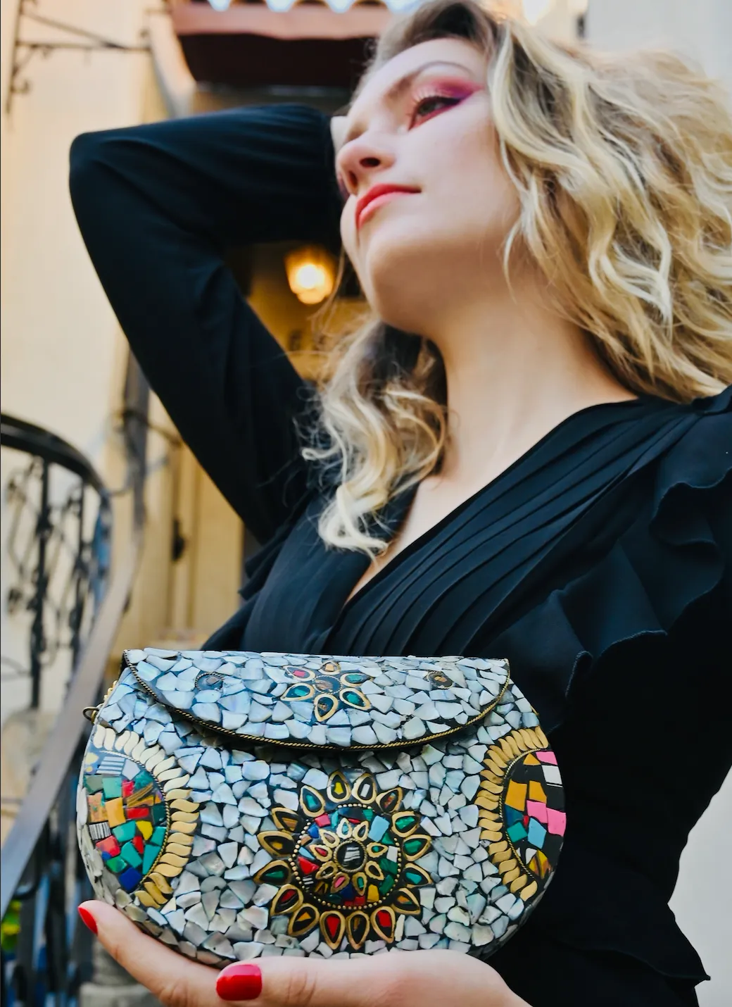 Mosaic White Clutch