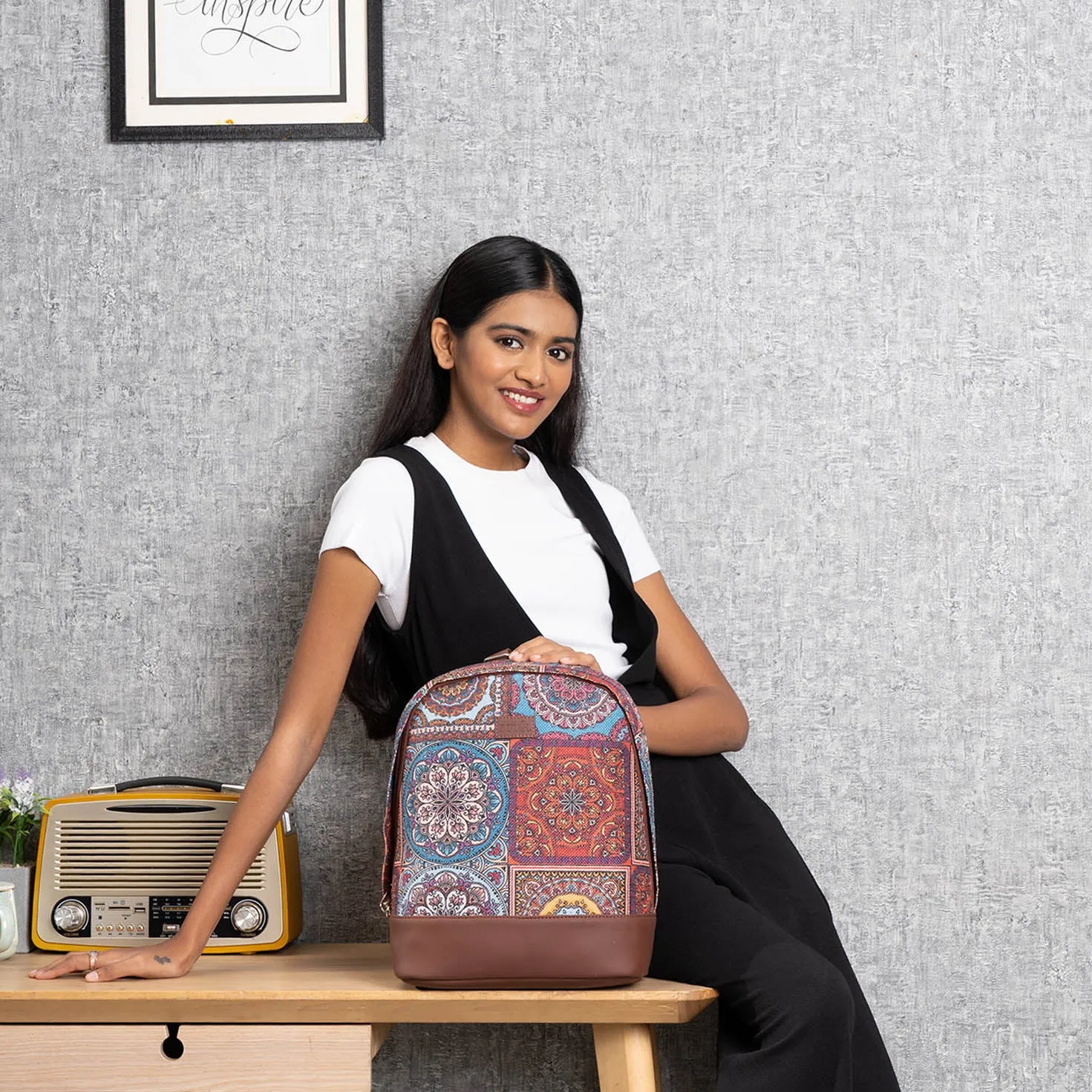 Multicolor Mandala Print Dome Daypack