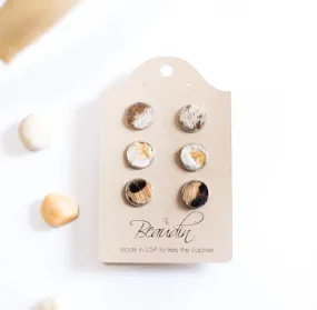 Rolo Stud Earring In Hair on Hide | 3-Pack
