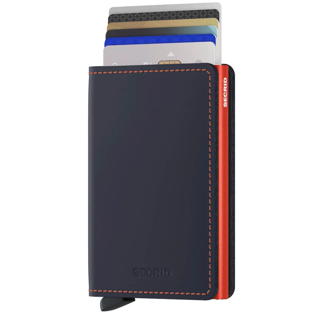 Slimwallet Matte - Night Blue & Orange
