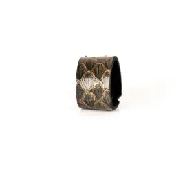 The Minimalist Army Green Leather Ring