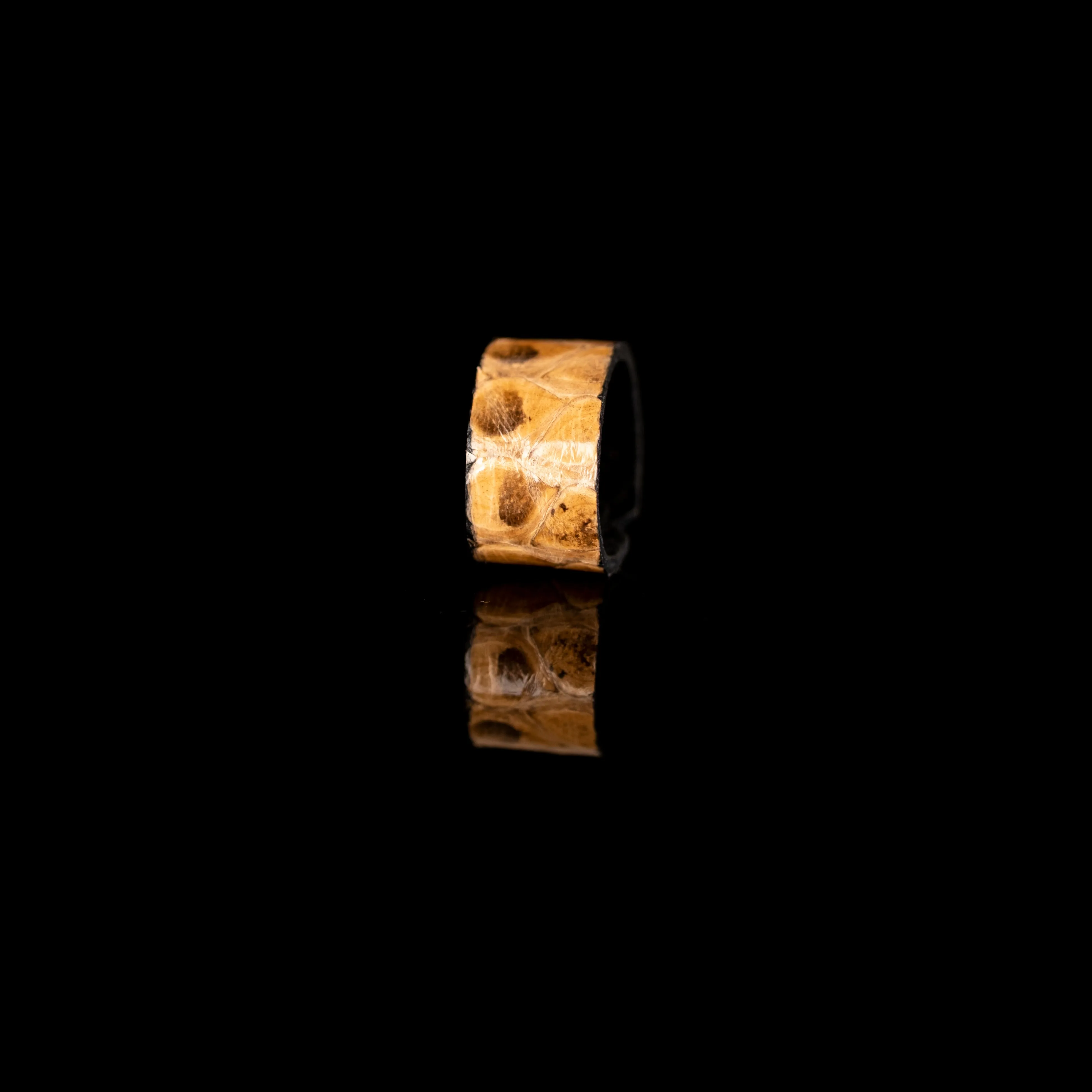 The Minimalist Beige Leather Ring