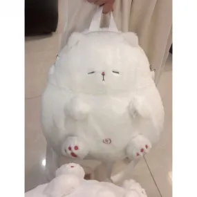 Uakiss Cute Backpacks for Women Plush Cat Cartoon Soft Fluffy Kawaii Casual Backpacks Lolita Jk Luxury Female Korean Popular Bag