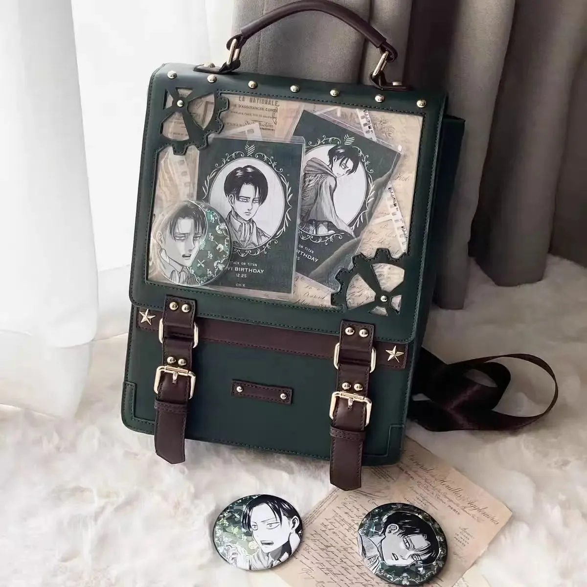 Uakiss Punk Womens Backpack Y2k Gothic Fashion Vintage Luxury Designer Casual Backpacks College Style Harajuku Transparent Bag