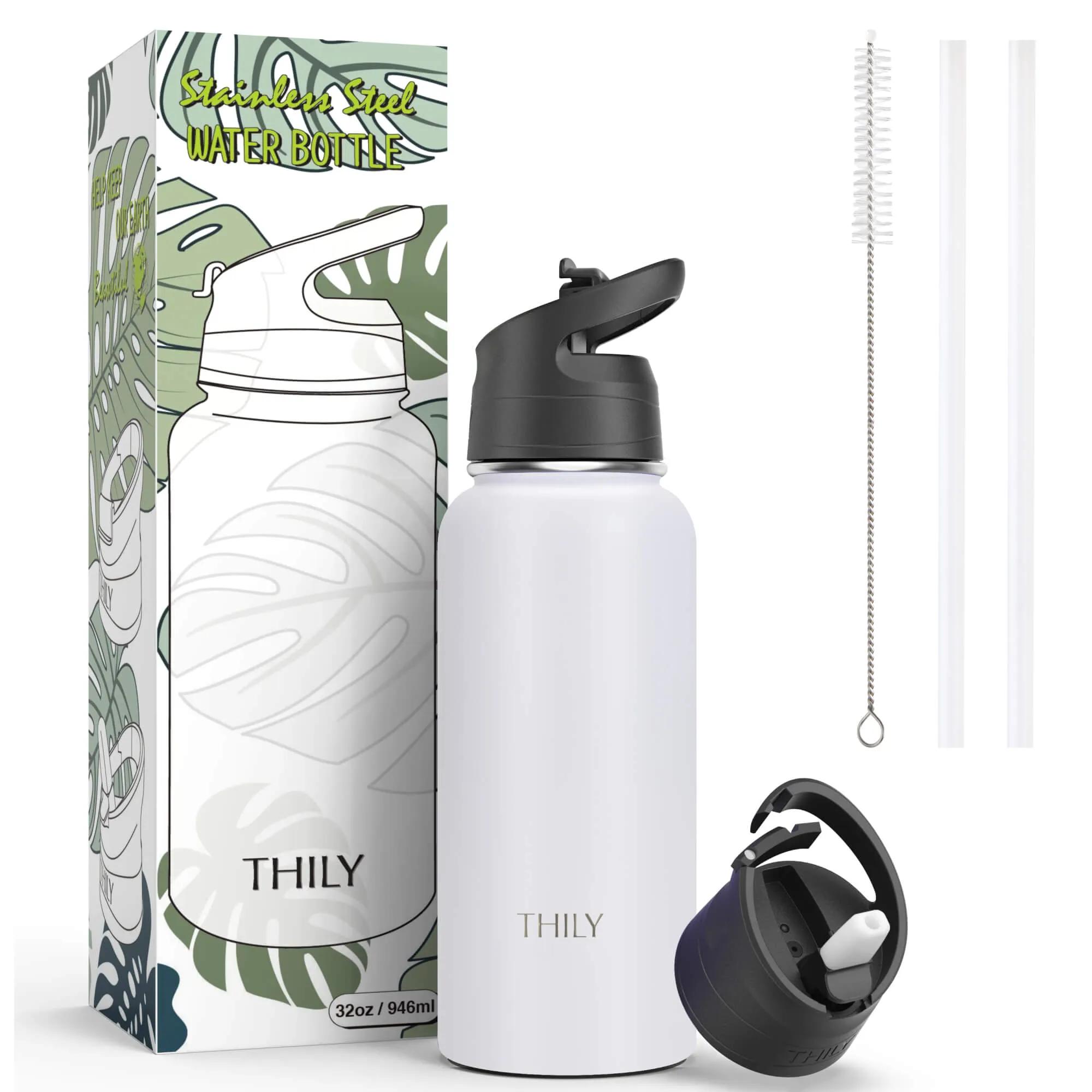 WATER BOTTLE | 32 OZ | MATTE WHITE